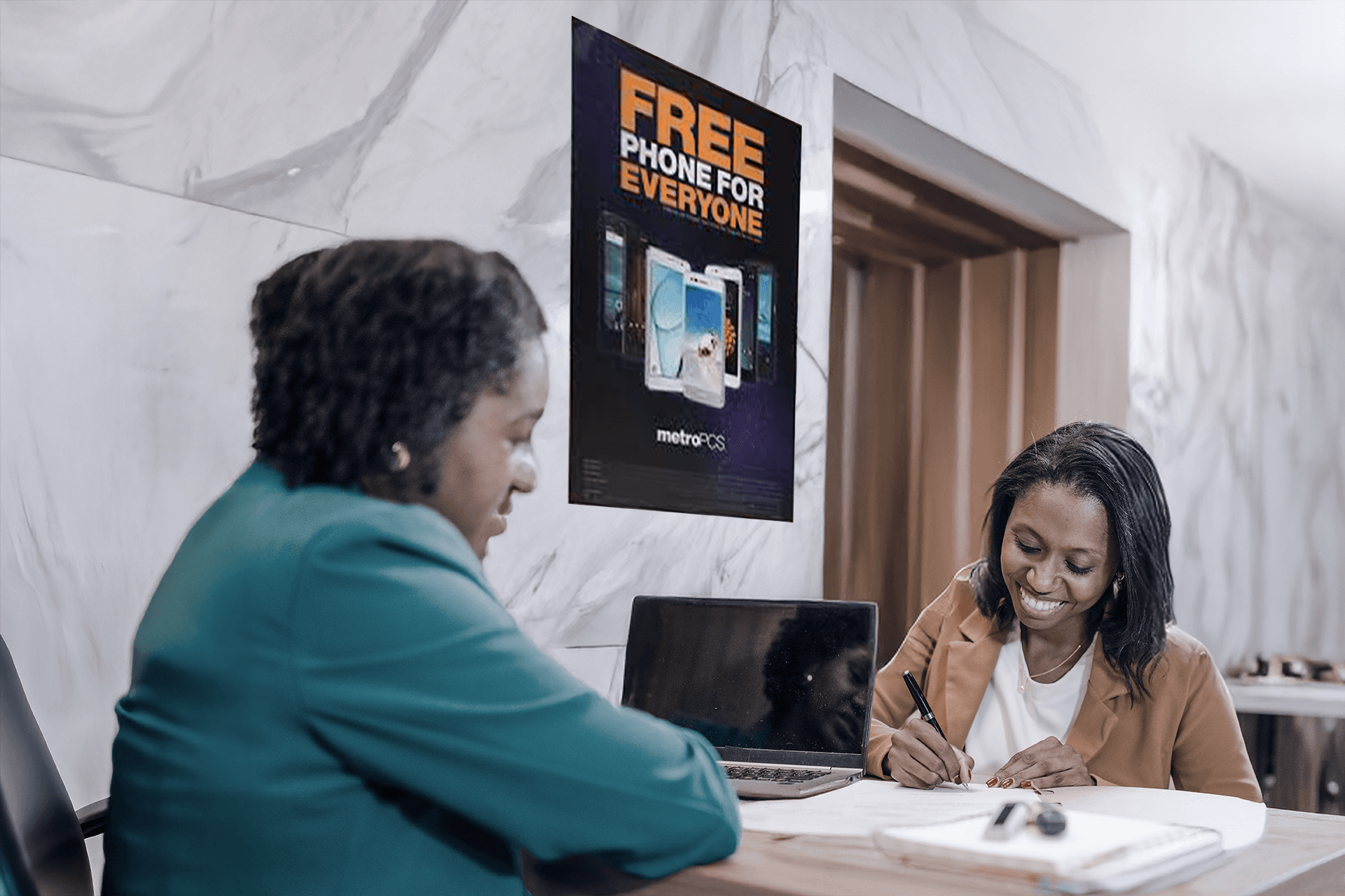 OOH advertising with wall posters at financial service centers