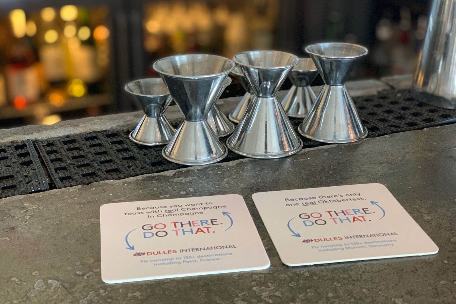 OOH advertising with coasters at bars or restaurants