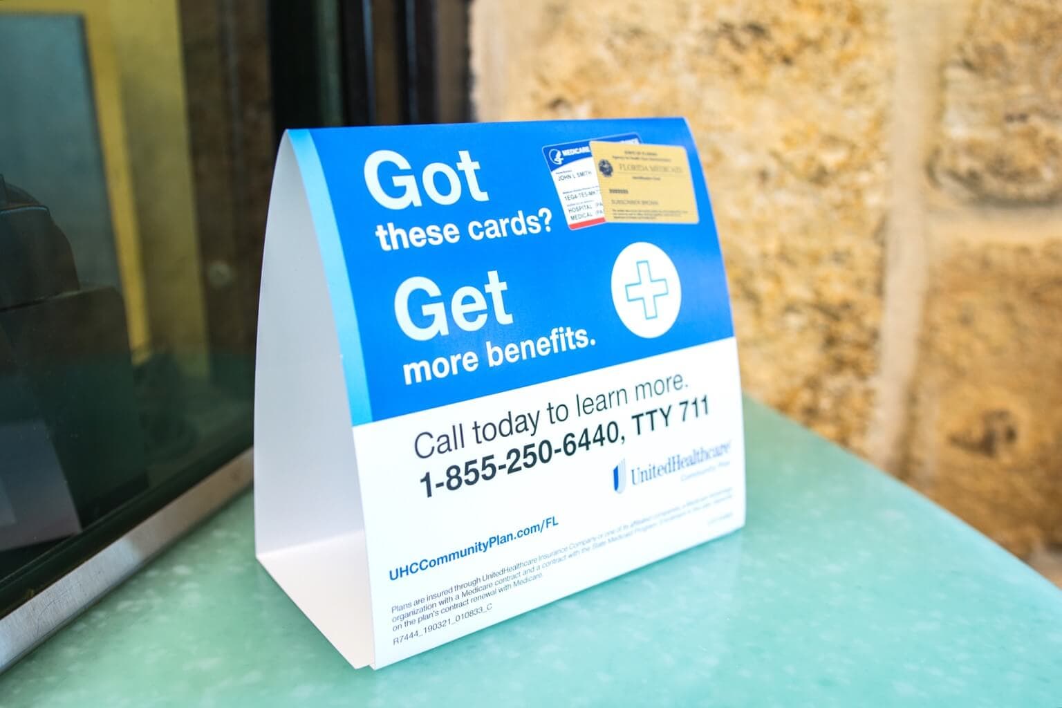 OOH advertising with counter tents at banks