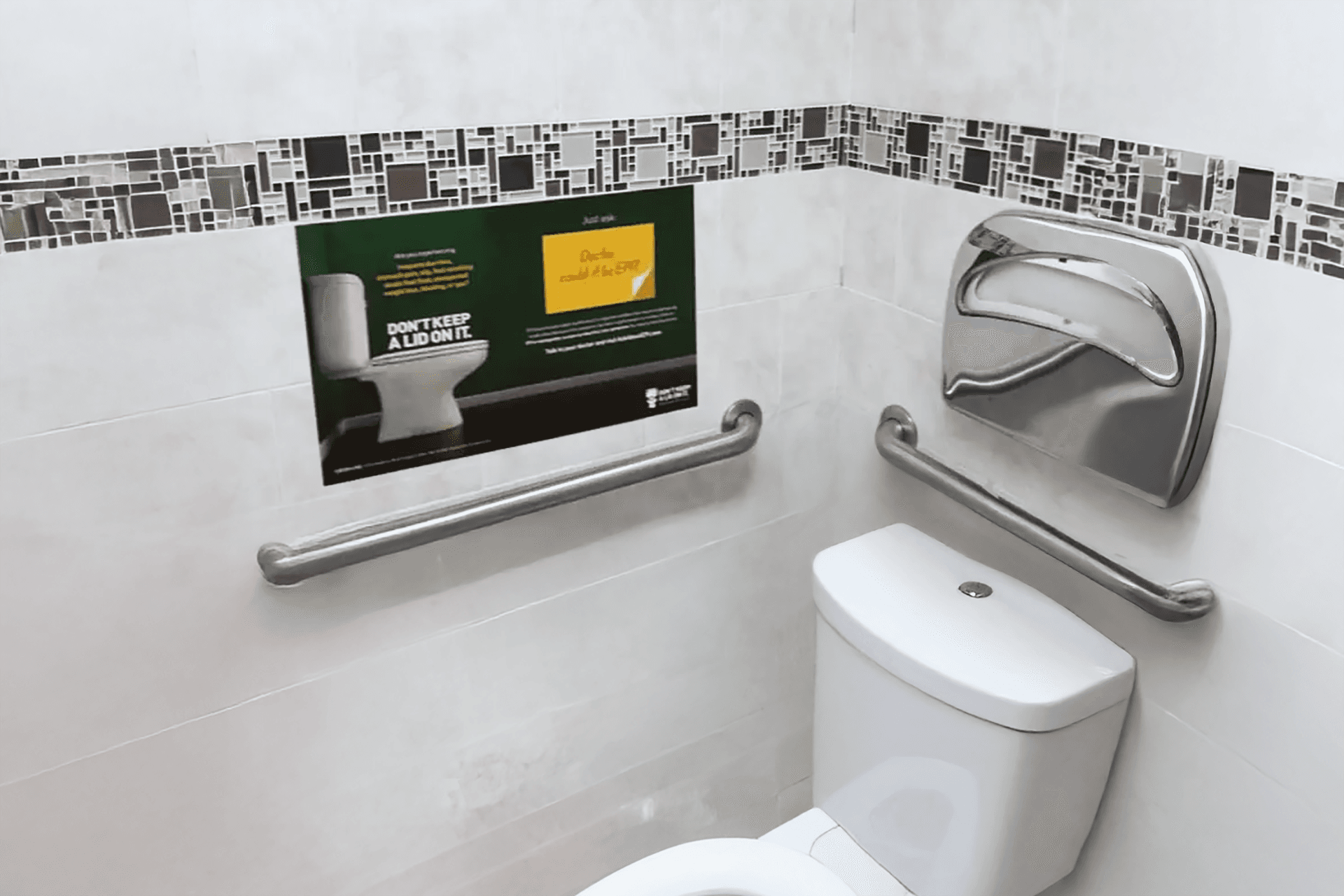 restroom signage advertising in doctors offices